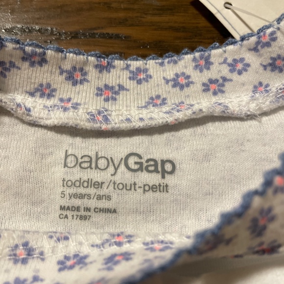 New Gap kids 2 piece pajamas PJs long sleeves pants blue size 5 years - Picture 5 of 8